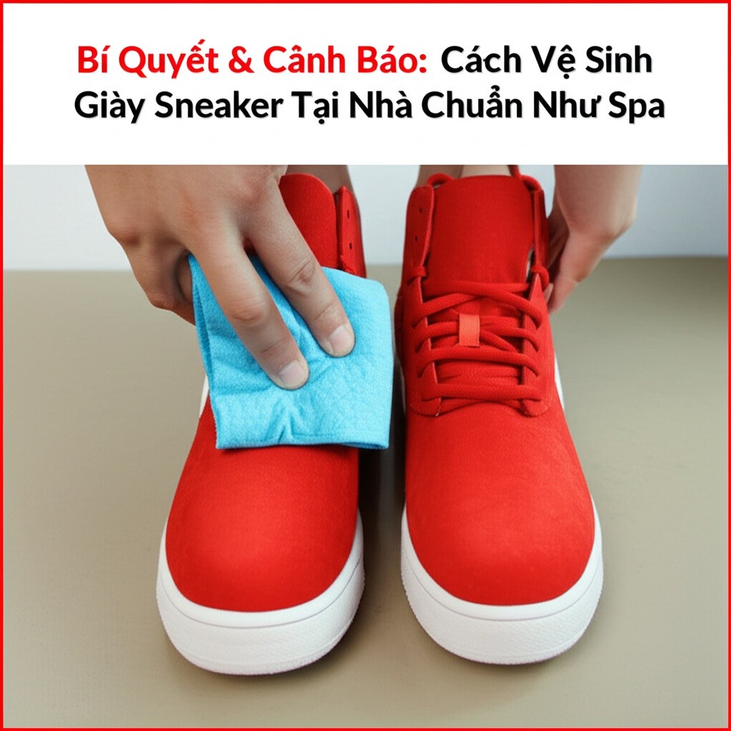 Hình minh họa cho bài viết: Bí Quyết & Cảnh Báo: Cách Vệ Sinh Giày Sneaker Tại Nhà Chuẩn Như Spa