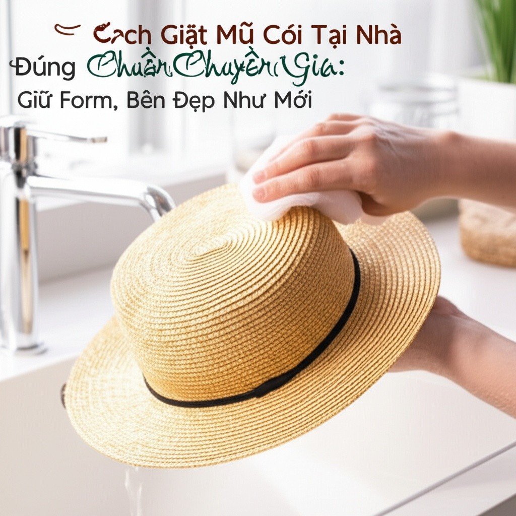 Hình minh họa cho bài viết: Cách Giặt Mũ Cói Tại Nhà Đúng Chuẩn Chuyên Gia: Giữ Form, Bền Đẹp Như Mới