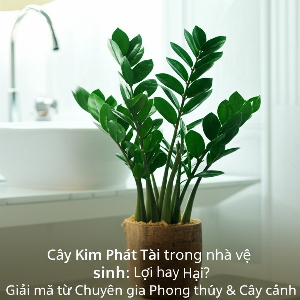 Hình minh họa cho bài viết: Cây Kim Phát Tài trong nhà vệ sinh: Lợi hay Hại? Giải mã từ Chuyên gia Phong thủy & Cây cảnh