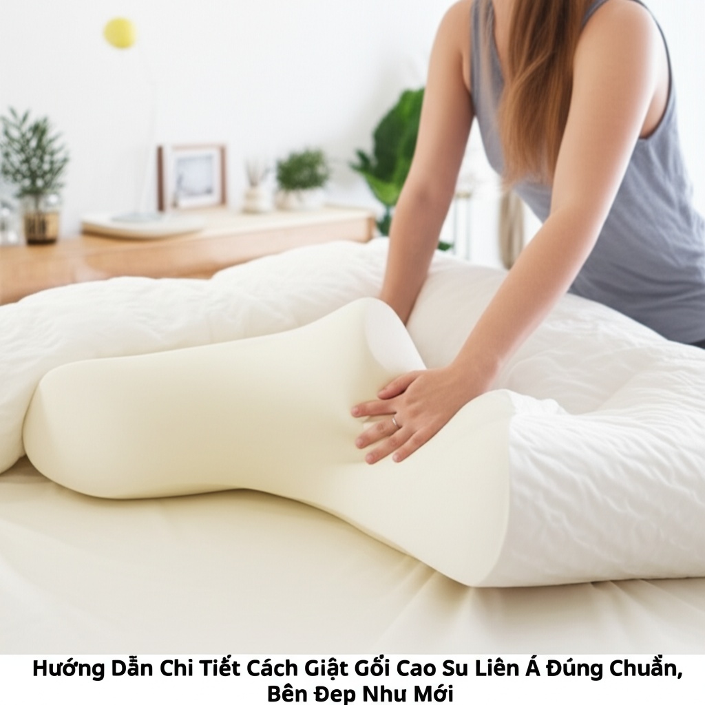 Hình minh họa cho bài viết: Hướng Dẫn Chi Tiết Cách Giặt Gối Cao Su Liên Á Đúng Chuẩn, Bền Đẹp Như Mới